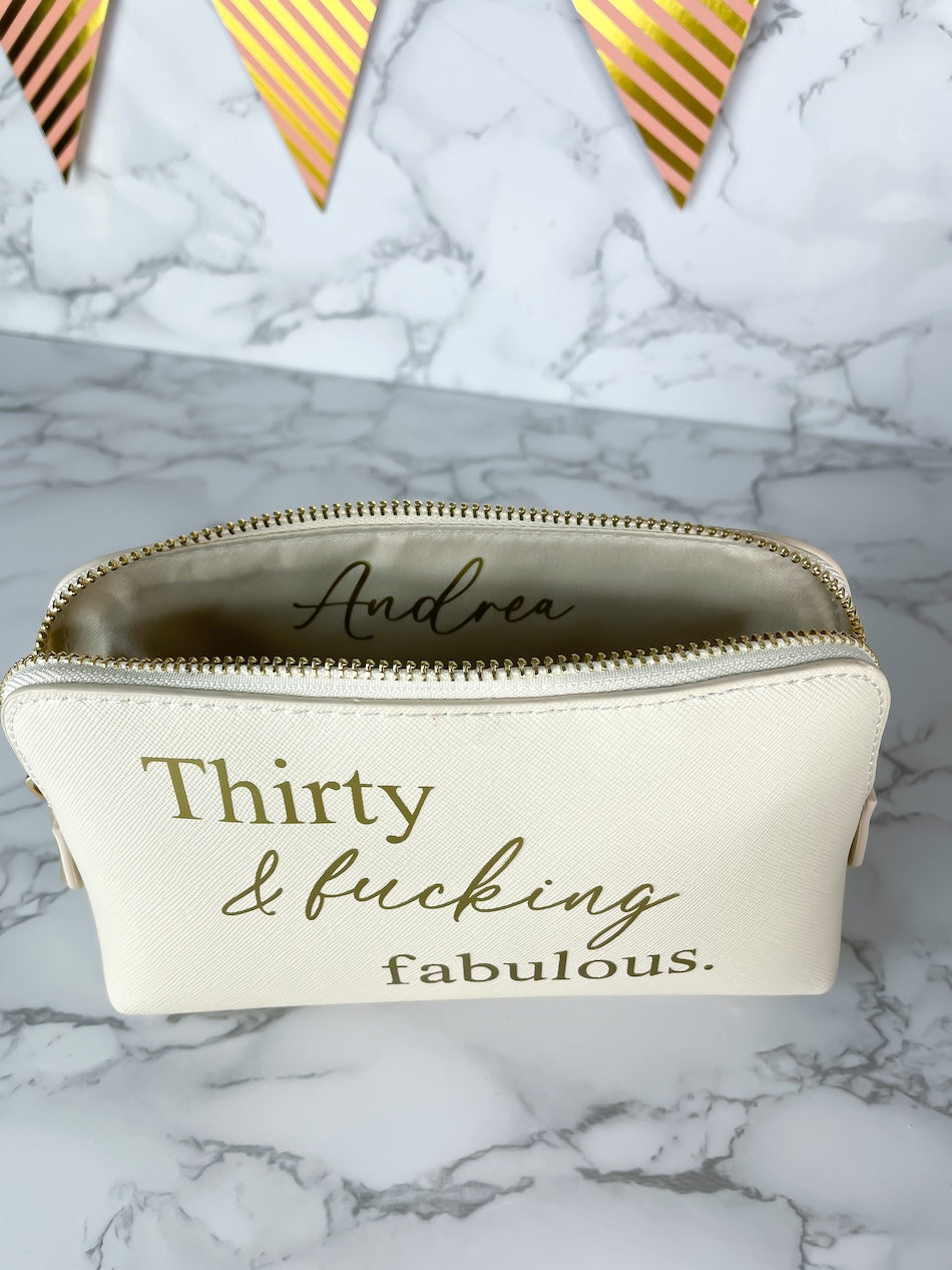 Geschenk zum 30. Geburtstag, Witziges Geburtstagsgeschenk, Kosmetiktasche mit Name