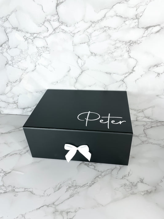 Personalisierte schwarze Geschenkbox für den 30. Geburtstag , Geburtstagsgeschenk Mann