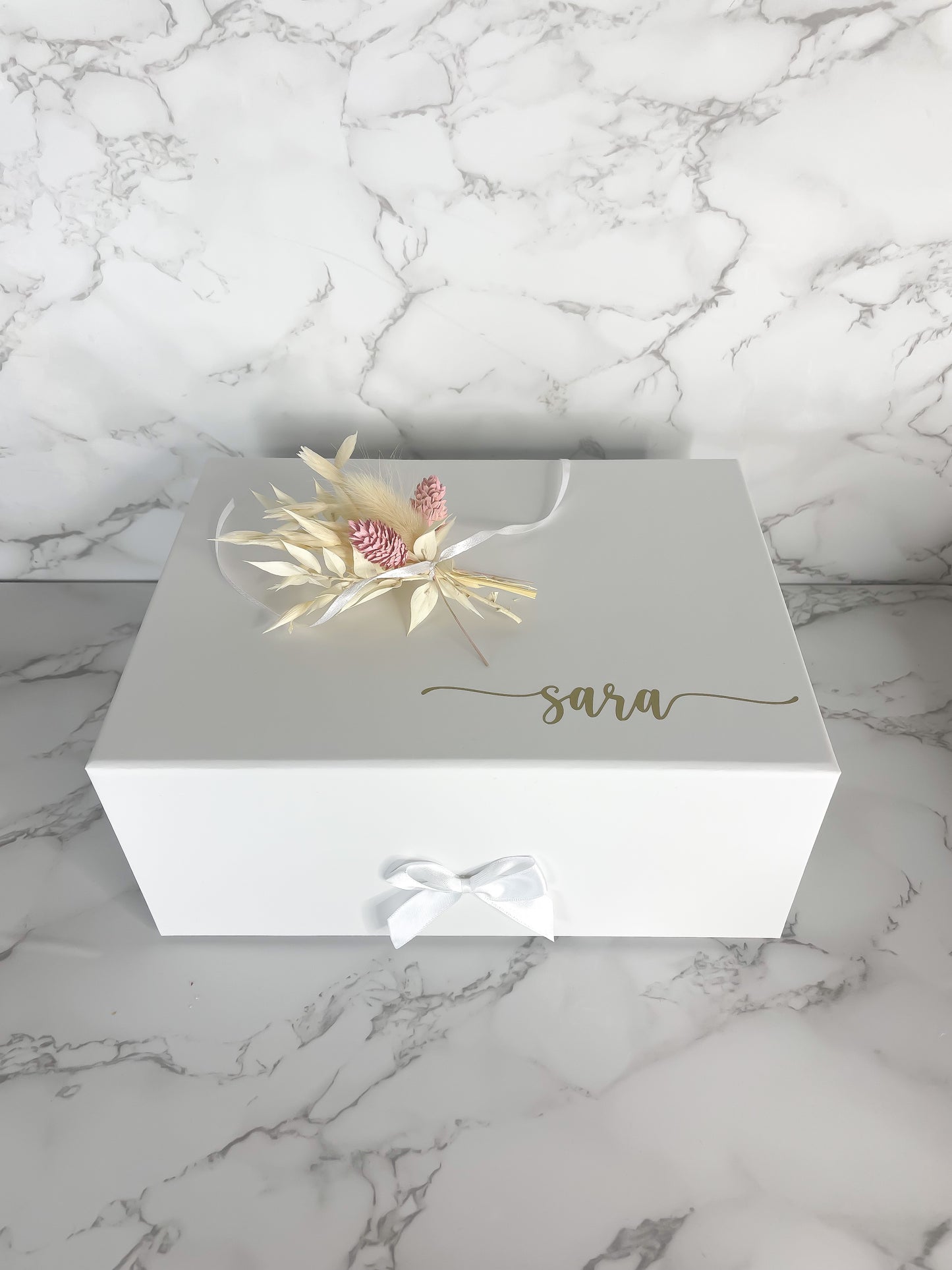 Personalisierte Geschenkbox für die Trauzeugin oder Brautjungfer I Zum selber befüllen I Mit kl. Trockenblumenstrauß