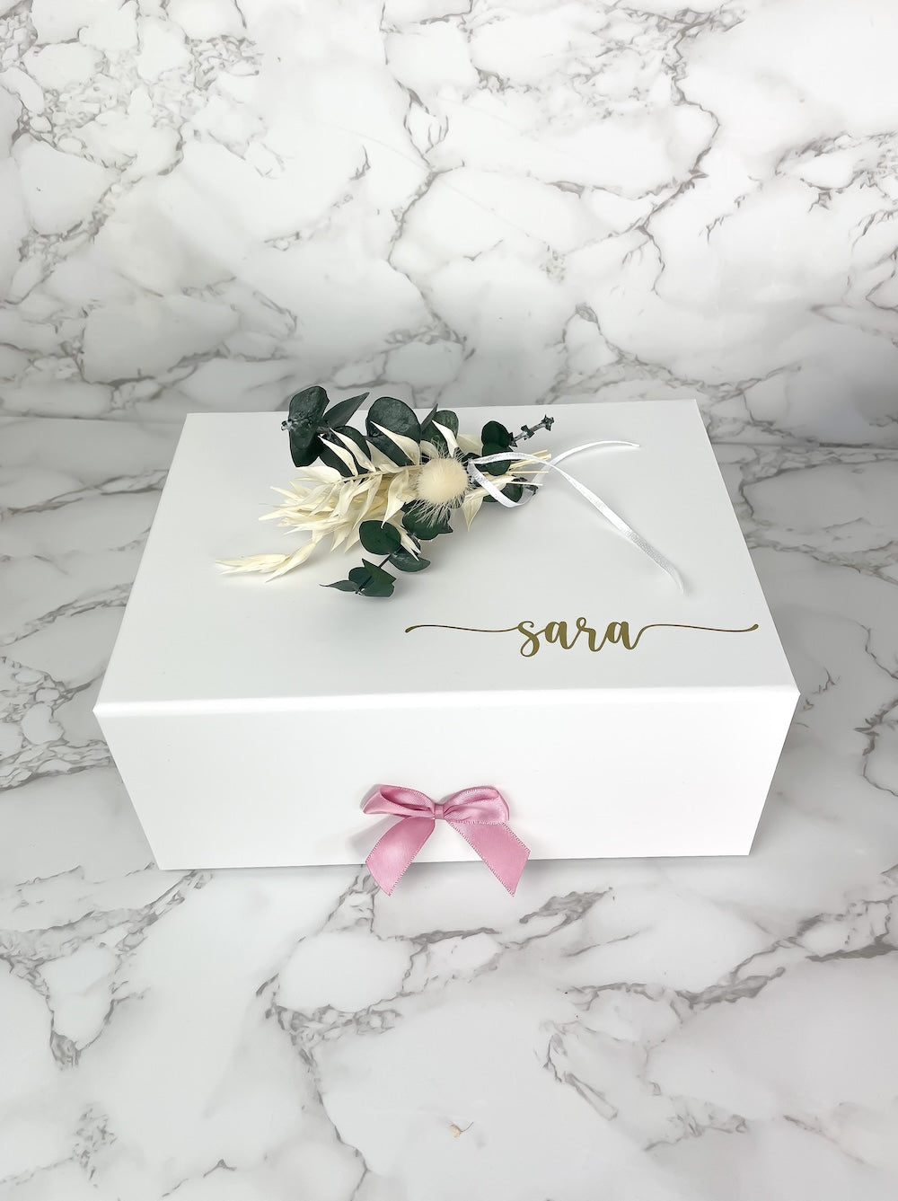 Personalisierte Geschenkbox für die Trauzeugin oder Brautjungfer I Zum selber befüllen I Mit kl. Trockenblumenstrauß