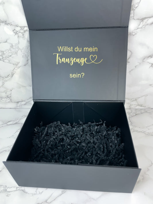 Geschenkbox Trauzeuge, Trauzeuge fragen