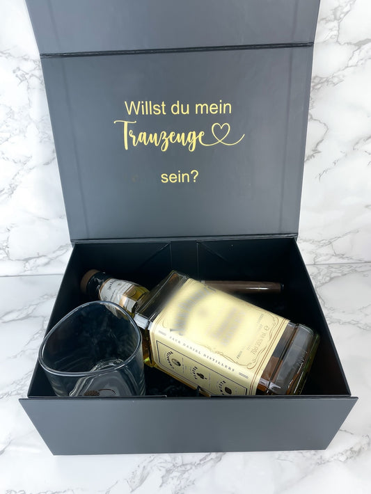 Geschenkbox Trauzeuge, Trauzeuge fragen