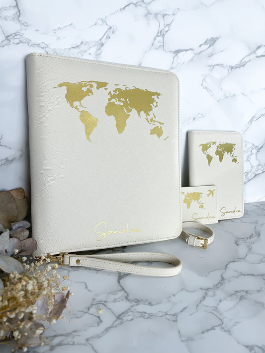 Reiseset I Personalisierte Reisepasshülle + Kofferanhänger I Organizer