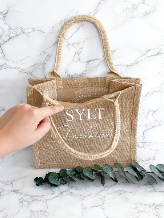 Strandtasche XXL I Jutetasche I Strandkind Sylt