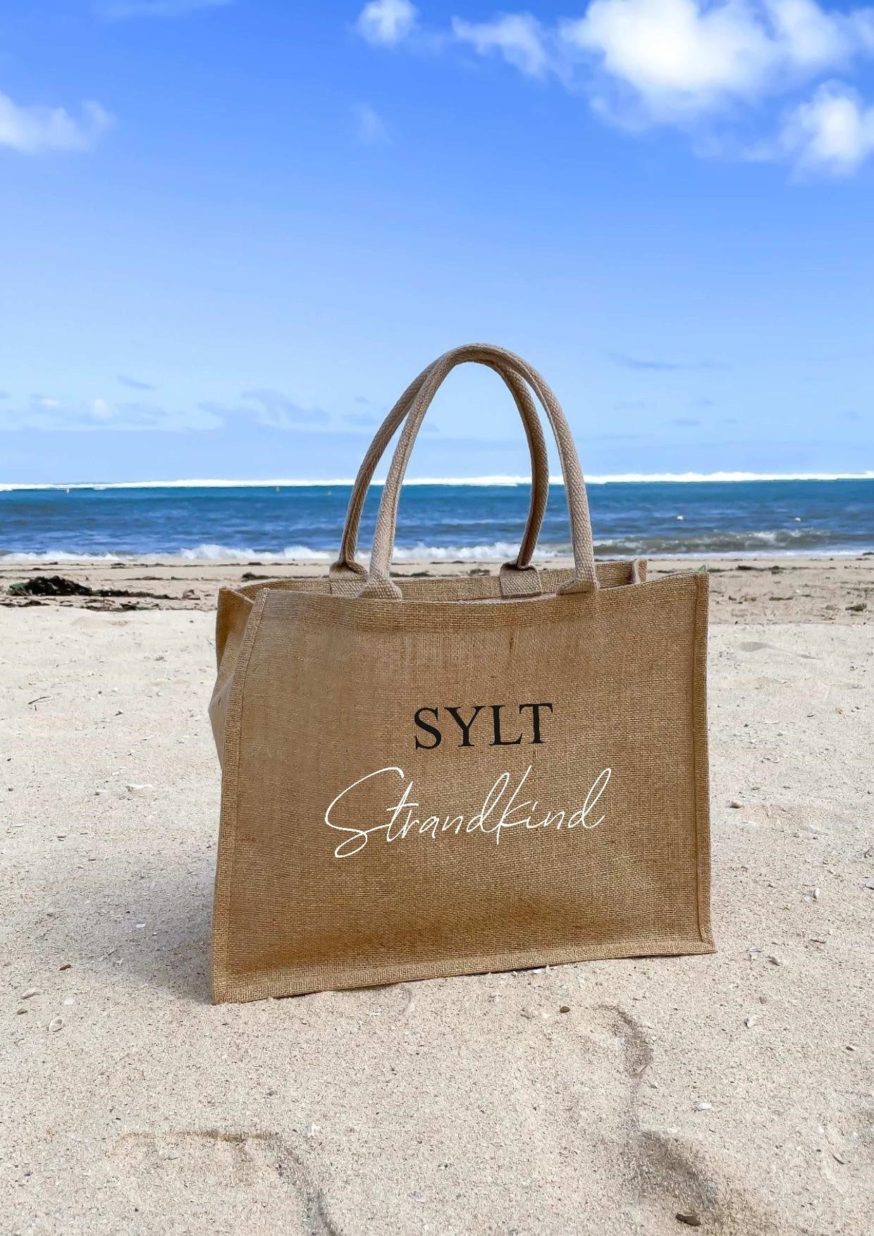 Strandtasche XXL I Jutetasche I Strandkind Sylt