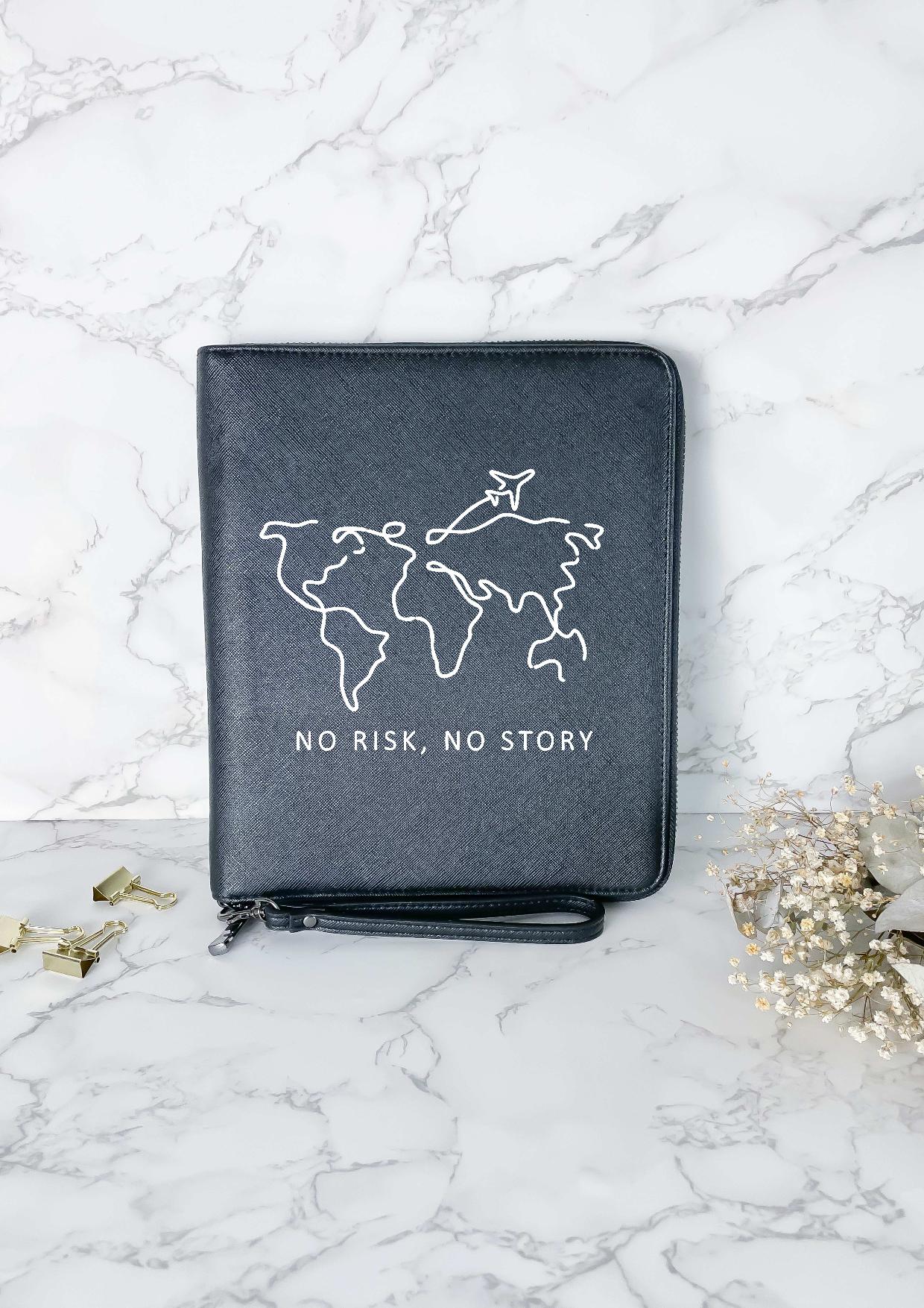 Personalisierter Premium Organizer / Weltkarte mit Wunschnamen