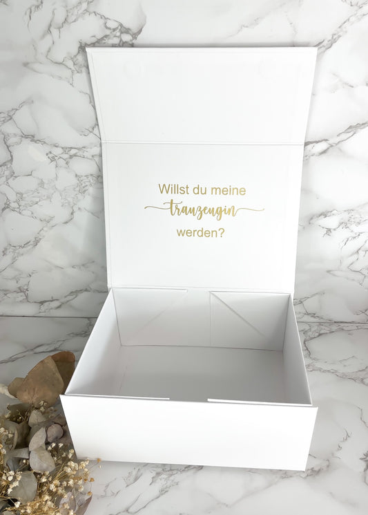 Trauzeugin Geschenkbox zum Selbstbefüllen – personalisiert und unbefüllt 