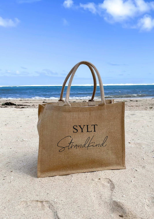 Strandtasche XXL I Jutetasche I Strandkind Sylt